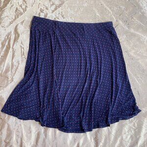 GUC Talbots Woman Pull-Up Stretch Knit A-Line Skirt Polka Dots Rayon Summer
